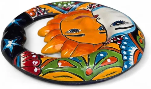 Vista 4 de Eclipse - Figura de pared pintada a mano para interiores y exteriores, multicolor, esmaltada