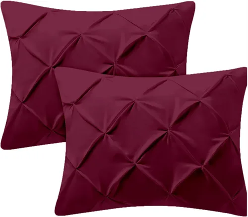 Vista 16 de Kotton Culture Juego de 2 fundas de almohada plisadas de 24 x 24 pulgadas, fundas de almohada decorativas, 100% algodón egipcio de 600 hilos, aptas