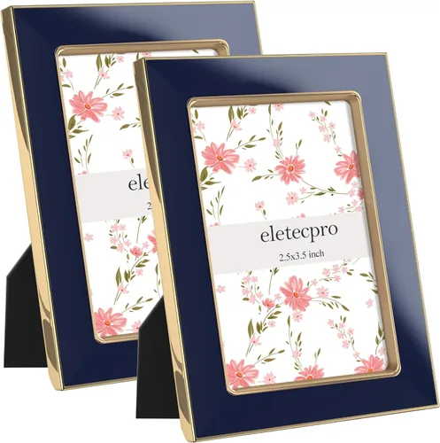 Vista 28 de eletecpro 4x6 Enamel Picture Frame with Real Glass Cover, Pink, 1-Pack Rosa con oro