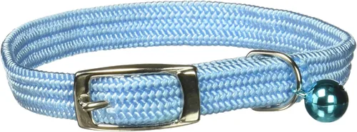 Vista 7 de Kool Kat Collar de seguridad elástico para gatos con campana, negro, 8 pulgadas