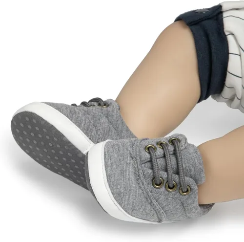 Vista 2 de Morbido - Tenis de lona para bebés y niños pequeños, antideslizantes, para recién nacidos, para recién nacidos, para recién nacidos de 0 a 18 meses