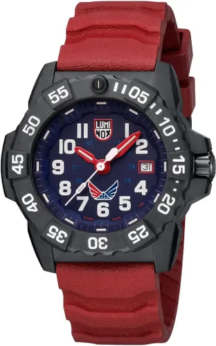 Vista 4 de Luminox Navy Seal 1.772 in Reloj de buceo rojo y azul Set XS.3501.LM.VO.Set, Multi, Reloj de buceo