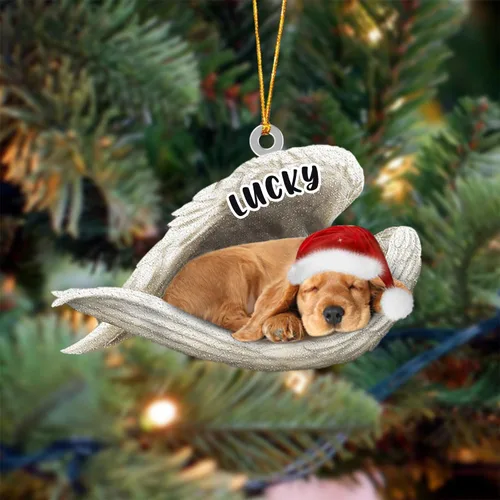 Vista 22 de Ángel durmiente de Afghan Hound para Navidad, adorno personalizado con el nombre del perro, adorno de Navidad personalizado para amantes de perros