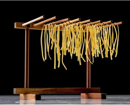 Vista 6 de Tablecraft 11086 - Escurridor de pasta, 14.25 pulgadas de altura, madera de acacia, natural