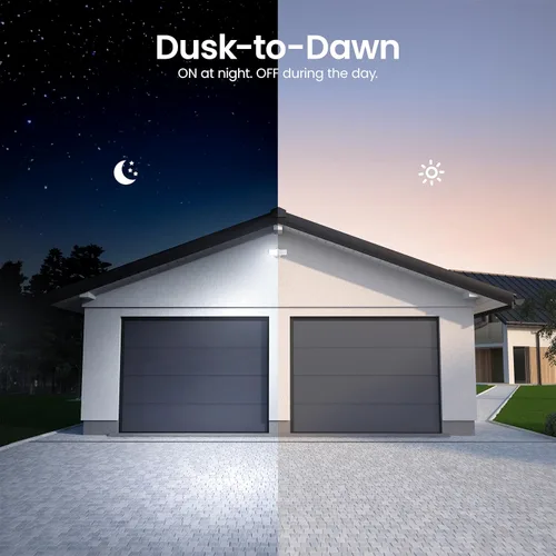 Vista 5 de Feit Electric Luz de inundación LED con sensor de movimiento, luz de seguridad de doble cabezal de 2000 lúmenes, 5CCT (2700K-6500K), luz al aire