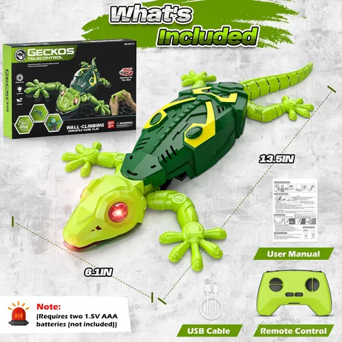 Vista 9 de Rcfunkid RC Wall Crawler Gecko Escalada Gecko Juguete 360° Giratorio