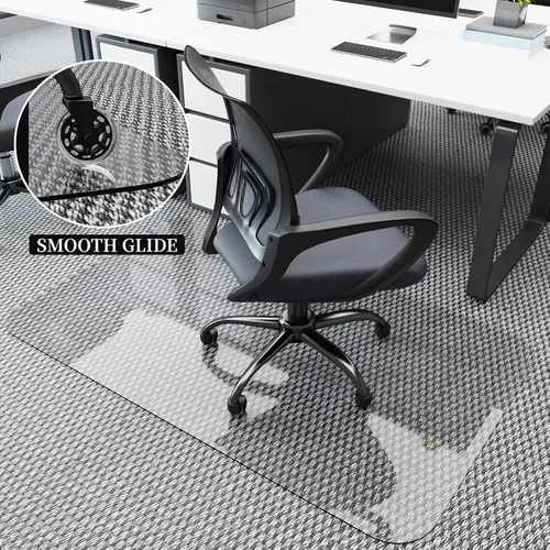 Vista 4 de Tapete transparente resistente para silla de oficina de 32 x 48 pulgadas Chair Mat Under Computer Desk Floor Mat Protector for Carpeted Floors