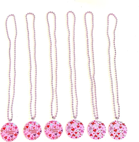 Vista 2 de 12 piezas de cuentas en forma de corazón para el día de San Valentín, collares de boda amor dulce collar de despedida de soltera collares recuerdos