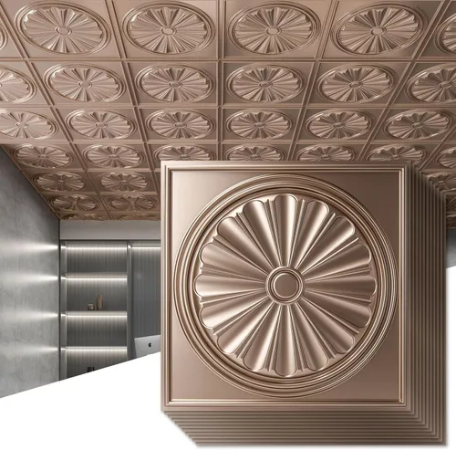 Vista 19 de Art3dwallpanels Azulejos de techo 24 x 24, paquete de 12, blanco Ola Blanco
