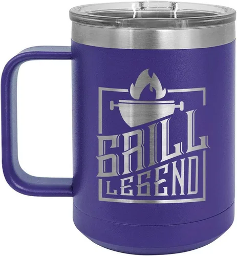 Vista 11 de Grill Legend - Taza de café (15 oz), color negro
