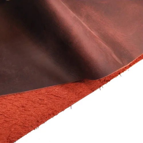Vista 19 de Tas Trost 5/6 OZ 1.8-2.0mm Thick Cowhide Leather Pre-Cut Square Tooling Leathercraft, Crazy-Horse Leather Saddle Waxed Cow Skin DIY Craft 0.1 in
