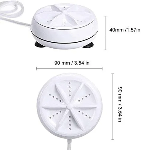 Vista 4 de Mini lavadora portátil, mini lavadora automática 3 en 1, lavadora turbo ultrasónica ligera con cable USB, para viajes, viajes de negocios familiares