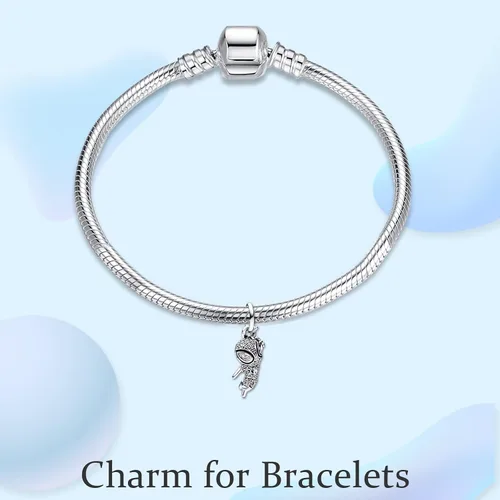 Vista 4 de Dijes colgantes de plata de ley 925 para pulseras, collares, paleta de artistas de fútbol y oro rosa, abalorios, regalo de joyería para mujeres