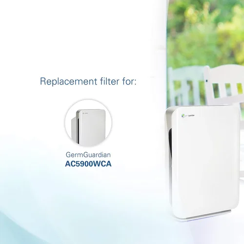 Vista 5 de GermGuardian Repuesto de filtro de carbono genuino para filtro HEPA FLT5900 para purificador de aire AC5900WCA, paquete de 4, FLT21CB4