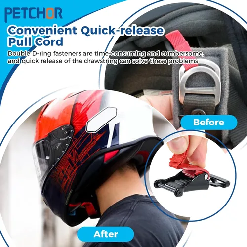 Vista 5 de Kit de repuesto de hebilla de liberación rápida para casco de motocicleta, accesorios de motocicleta de acero inoxidable para reemplazar la correa
