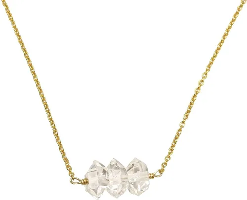 Vista 15 de Herkimer Diamond Necklace in Solid 14K Gold and Gold Filled, Rose Gold, Sterling Silver; Beautiful Solitaire, Multi-Stone, or Pendant Quartz