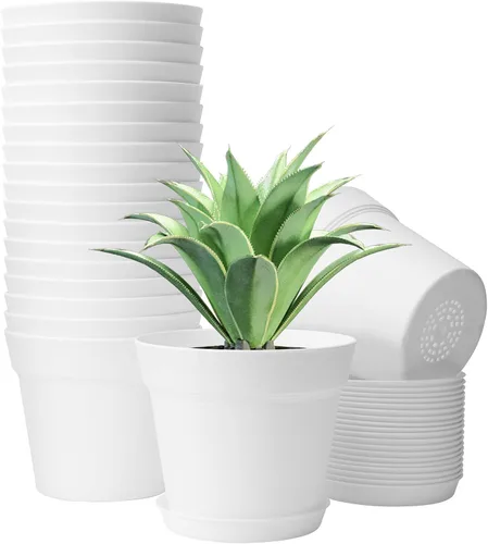 Vista 7 de GARDIFE Paquete de 20 macetas de 4 pulgadas, macetas para plantas de interior, macetas de flores, negras