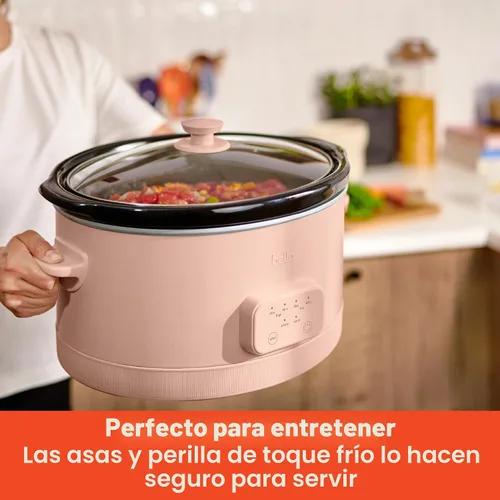Vista 6 de bella Olla de cocción lenta programable de 6.0 cuartos de galón, revestimiento antiadherente de cerámica, temperatura ajustable y tiempos