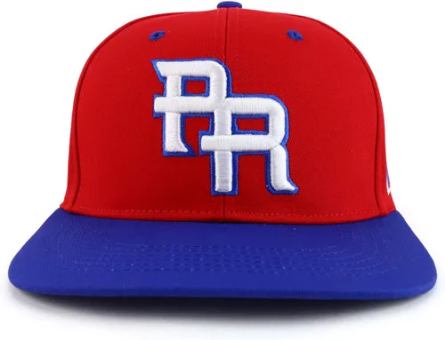 Vista 2 de Trendy Apparel Shop Gorra Snapback con visera plana bordada en 3D PR con bandera de Puerto Rico