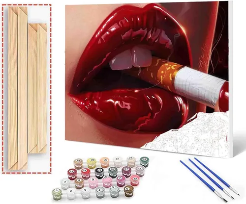 Vista 26 de Tucocoo Kits de Pintura por Números para Adultos y Niños - Labios Graffiti Sacando la Lengua - Pintura al Óleo Digital DIY sobre Lienzo Arte