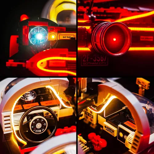 Vista 5 de BrickBling Luz compatible con Lego The Classic TV Series Batmobile