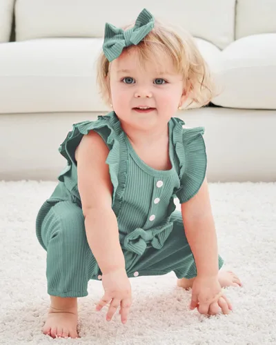 Vista 2 de Mioglrie Ropa de bebé recién nacida, monos de una pieza, ropa de manga corta, ropa de verano para bebé