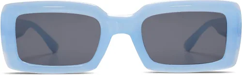 Vista 2 de Allarallvr Gafas de sol rectangulares de moda para mujeres y hombres persianas cuadradas vintage de los años 90 marco grueso gafas de sol nude