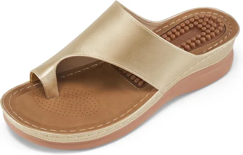 Vista 20 de Sandalias ortopédicas de cuña para mujer: cómodas y elegantes sandalias de verano para mujer, cómodas y casuales para caminar con plataforma