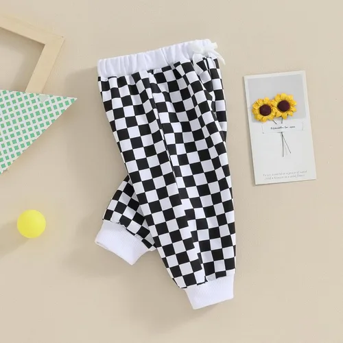 Vista 3 de MAINESAKA Pantalones deportivos para niños y niñas recién nacidos, pantalones de harén de ajuste holgado, cintura elástica con cordón