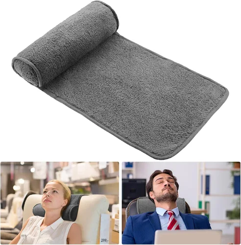 Vista 11 de Weysat Almohada para Cuello y Cabeza para Silla Reclinable Antideslizante de Forro Polar Ajustable Soporte de Rollo para Cuello Almohada