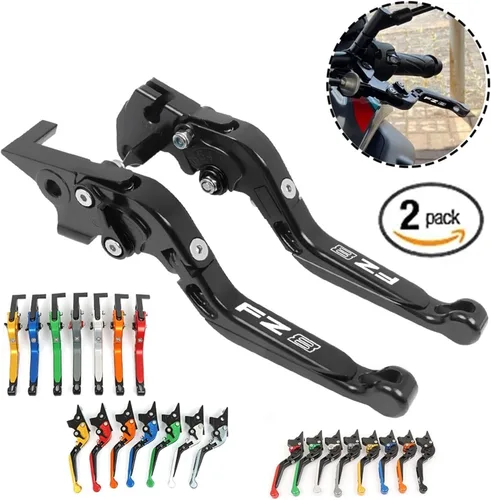 Vista 2 de Motorcycle Acessories Adjustable Extendable Folding Brake Clutch Levers Handle Compatible with Yamaha FZ8 FZ-8 2011 2012 2013 2014 2015-2020(A)