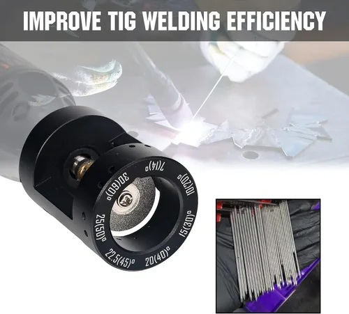 Vista 8 de 3mirrors - Afilador de electrodos de tungsteno de aluminio con cabeza de molienda para soldadura TIG, 7 ángulos, 14 agujeros, bloque de molienda