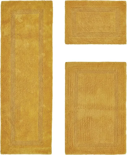Vista 371 de Better Trends - Juego de 2 alfombras de baño 100% algodón, extra suaves, con borlas, de 17" x 24", alfombra de baño superabsorbente y reversible