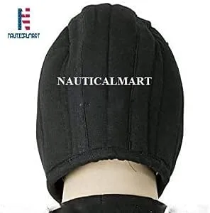 Vista 4 de NauticalMart Gorra de armadura acolchada de algodón medieval renacentista - negro, Negro
