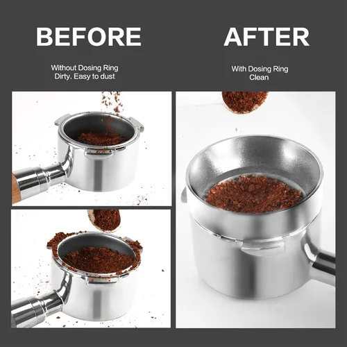 Vista 2 de Embudo de dosificación de café expreso de aluminio con reemplazo magnético para máquina de café (2.008 in)