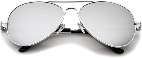 Vista 2 de Classic Metal Frame Spring Hinges Color Mirror Lens Aviator Sunglasses 56mm