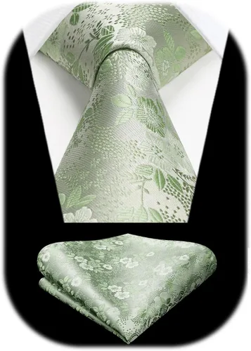 Vista 136 de Corbatas florales tejidas clásicas para hombre, corbata cuadrada de bolsillo, corbatas formales para hombres, boda con pañuelo
