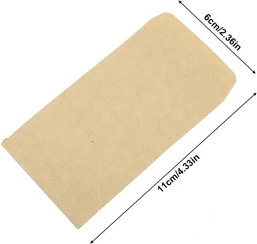 Vista 2 de Tyenaza Paquete de 100 bolsas de papel kraft de 6 x 11 pulgadas para almacenamiento de semillas, sobres en blanco, bolsas de papel para semillas