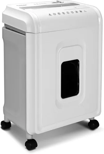 Vista 7 de Aurora Trituradora de alta seguridad de 8 hojas con microcorte para papel, CD/DVD y tarjetas de crédito, Blanco/Gris