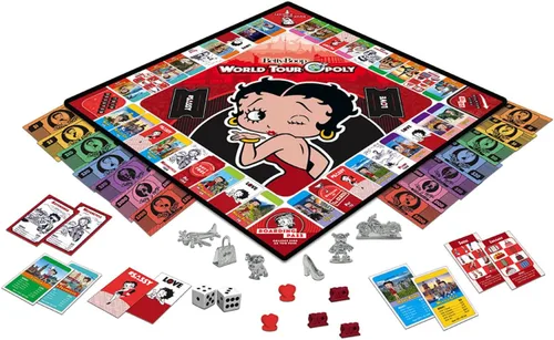 Vista 2 de MasterPieces Opoly Juegos de mesa - Betty Boop World Tour Opoly - Juegos de mesa con licencia oficial para adultos, niños y familia