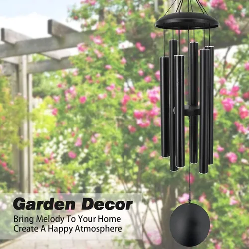 Vista 7 de ASTARIN Campanillas de viento conmemorativas para exteriores, 36 pulgadas con 6 tubos pesados, tono profundo para decoración colgante de jardín
