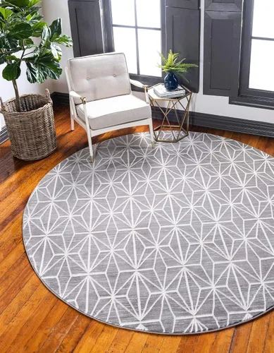 Vista 14 de Unique Loom Uptown Collection by Jill Zarin Collection - Alfombra geométrica moderna azul (1' 8 x 1' 8)