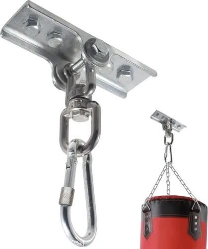 Vista 9 de Montura mejorada de 360° para bolsa pesada giratoria para colgador de saco de boxeo. Colgador para bolsas de boxeo para yoga, gimnasio, sillas