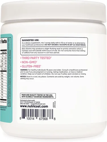 Vista 3 de Nutricost Polvo de preentrenamiento para mujeres, ponche de frutas, 30 porciones