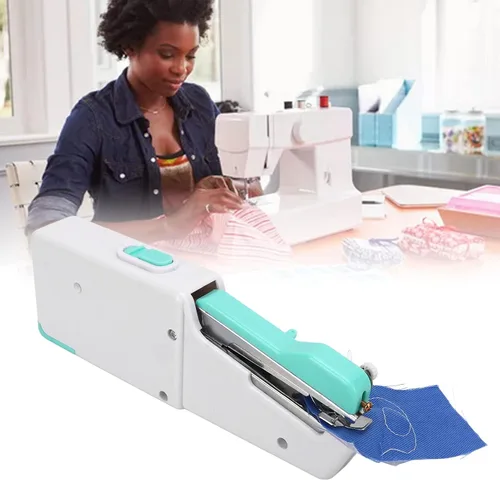 Vista 6 de Jeanoko Mini máquina de coser portátil, máquina de coser de mano, multiusos, máquina de coser portátil inalámbrica para principiantes, niños