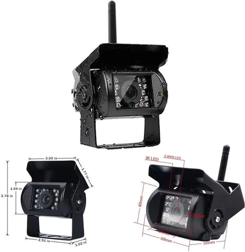 Vista 3 de Cámara de marcha atrás inalámbrica para vehículos, monitor LCD de 7 pulgadas para camiones, autobús, caravana, remolque, excavadora, monitor