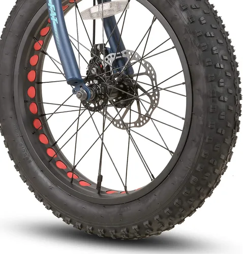 Vista 4 de Hiland - Bicicleta de montaña con neumáticos gruesos de 20 pulgadas para niños y niñas de 5 años en adelante, Shimano de 7 velocidades, freno