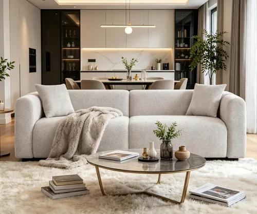 Vista 21 de VANOMi Juego de sofá modular seccional extragrande en forma de nube con sofá de 95" y sillones de 42" para sala de estar, juego de muebles tapizados