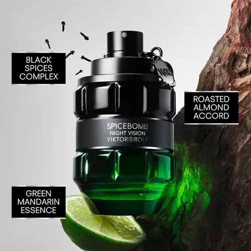 Vista 2 de Viktor&Rolf - Spicebomb Nightvision Eau de Toilette - Cálido, picante y fresco - Colonia para hombre - Con notas de bergamota cítrica, especias