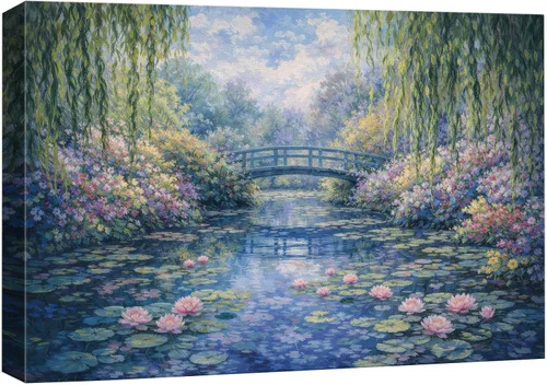 Vista 9 de wall26 Prado con álamos por Claude Monet - Arte moderno impresionista, arte en lienzo para el hogar, 12 x 18 pulgadas